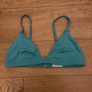 Solid and striped bikini top